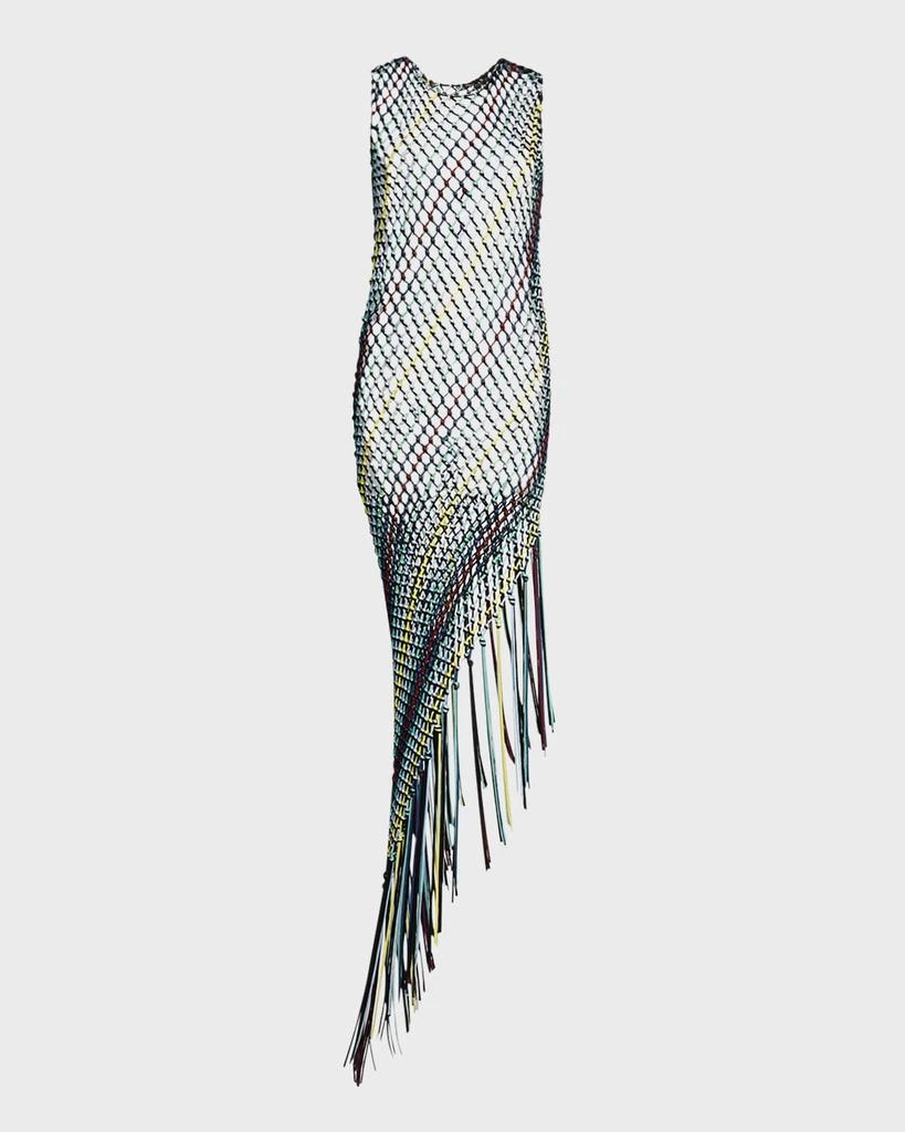 Gabriela Hearst Nabia Sleeveless Asymmetric Net Midi Dress 1