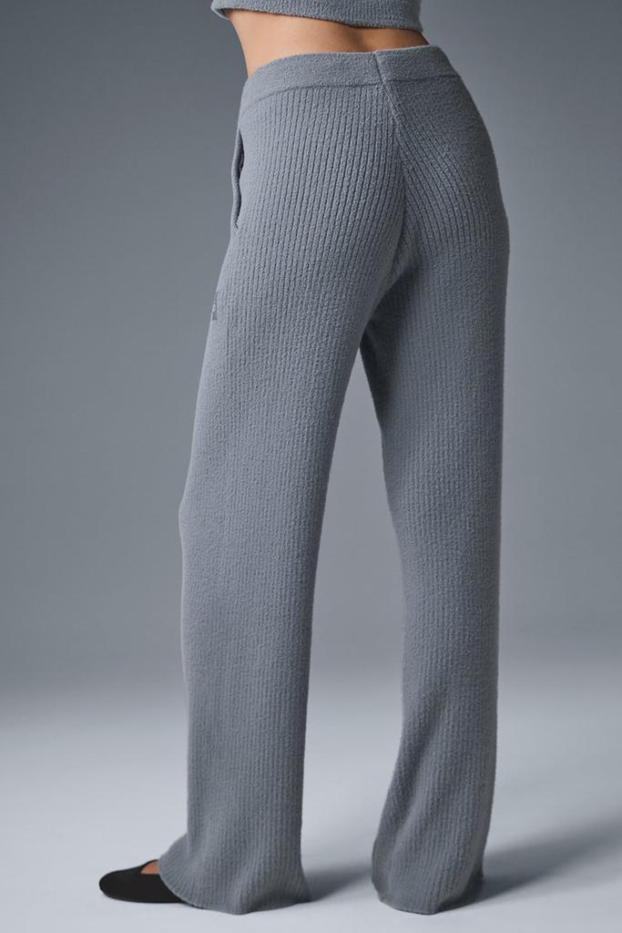 Alo Snuggle Up Sweater High-Waist Wide Leg Pant - Mushroom