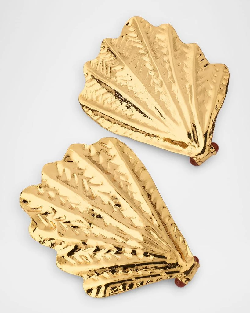 GAS Bijoux Shell Gold Stud Earrings 3
