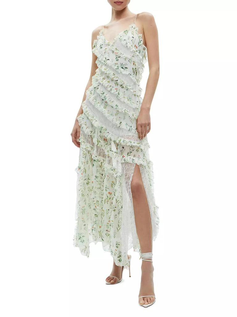 Alice + Olivia Sondra Floral Chiffon Maxi Dress 3