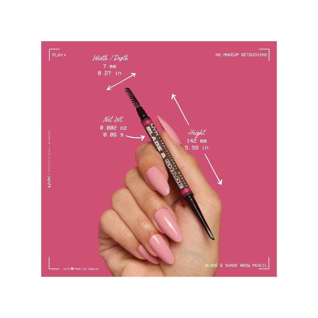 Octopus x Nyx Blade & Shade, Crayon Sourcils Double Embout, Tenue Jusqu'À 16H, Ash Blonde 25