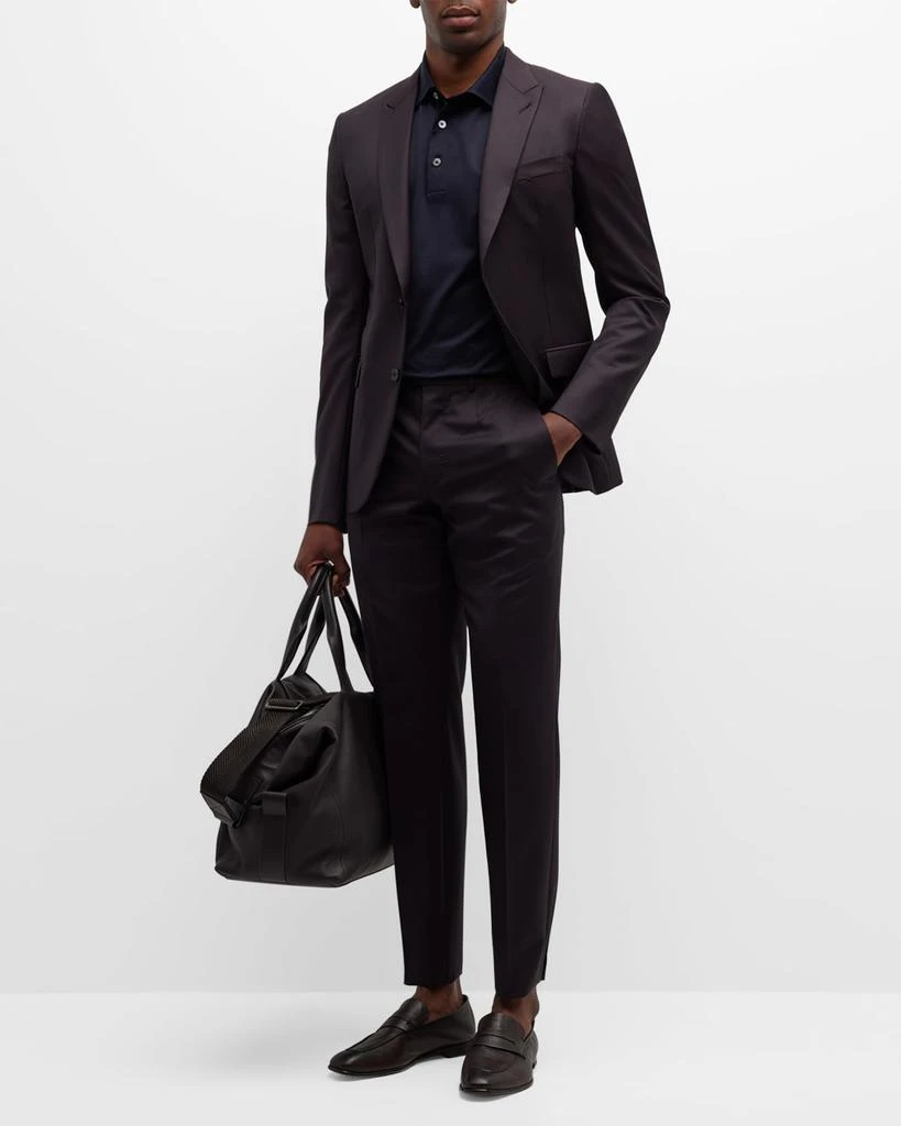 Zegna Men's Narrow Tonal Stripe Wool Suit 1