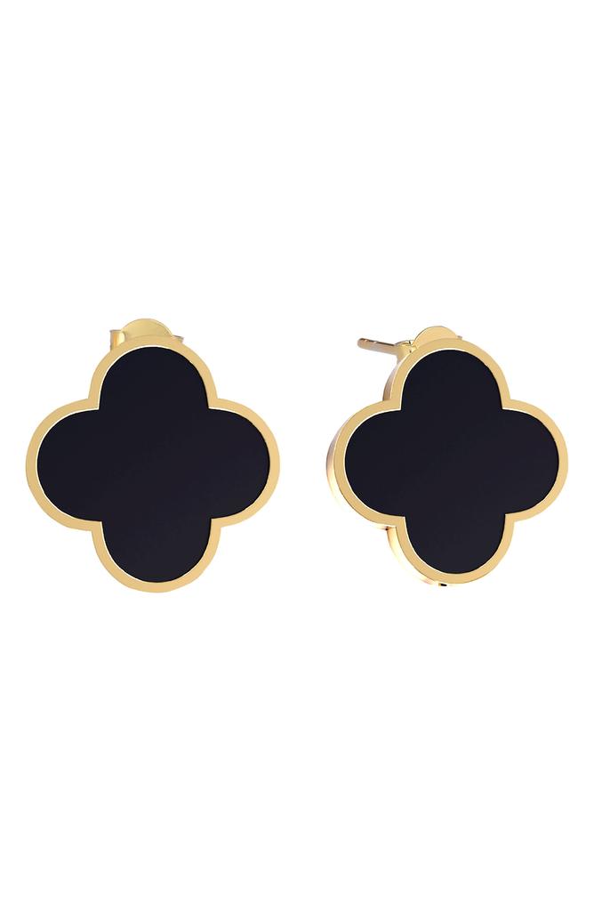 Gabi Rielle Onyx Clover Stud Earrings