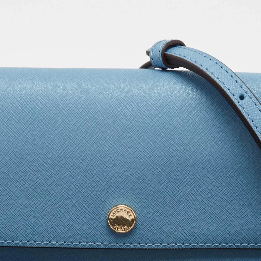 Michael Kors Michael Kors Light Blue Leather Jet Set Travel Wallet On Chain 5