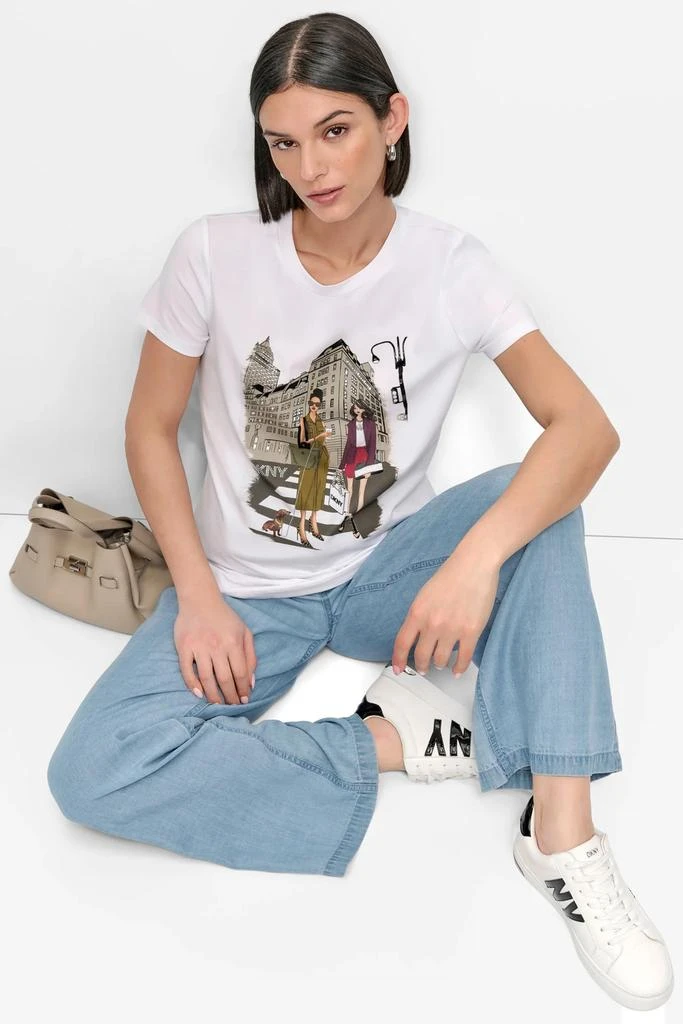 DKNY FIFTH AVE EMBELLISHED GRAPHIC TEE 6