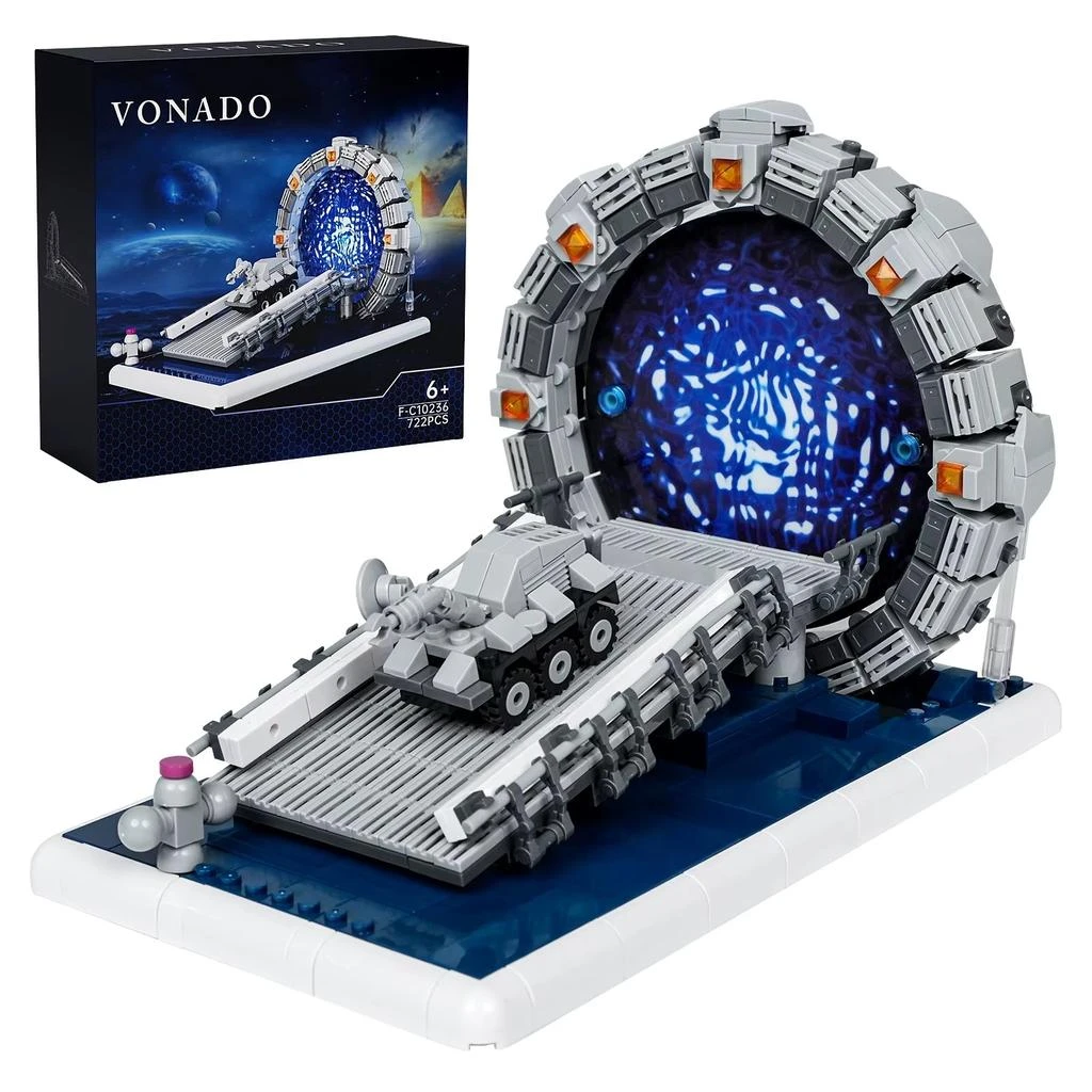 BuildMoc Stargateal Building Block Kit - 722-Piece Movie-Inspired Space Travel Scene with Weaponized Mobile Chariots for Children