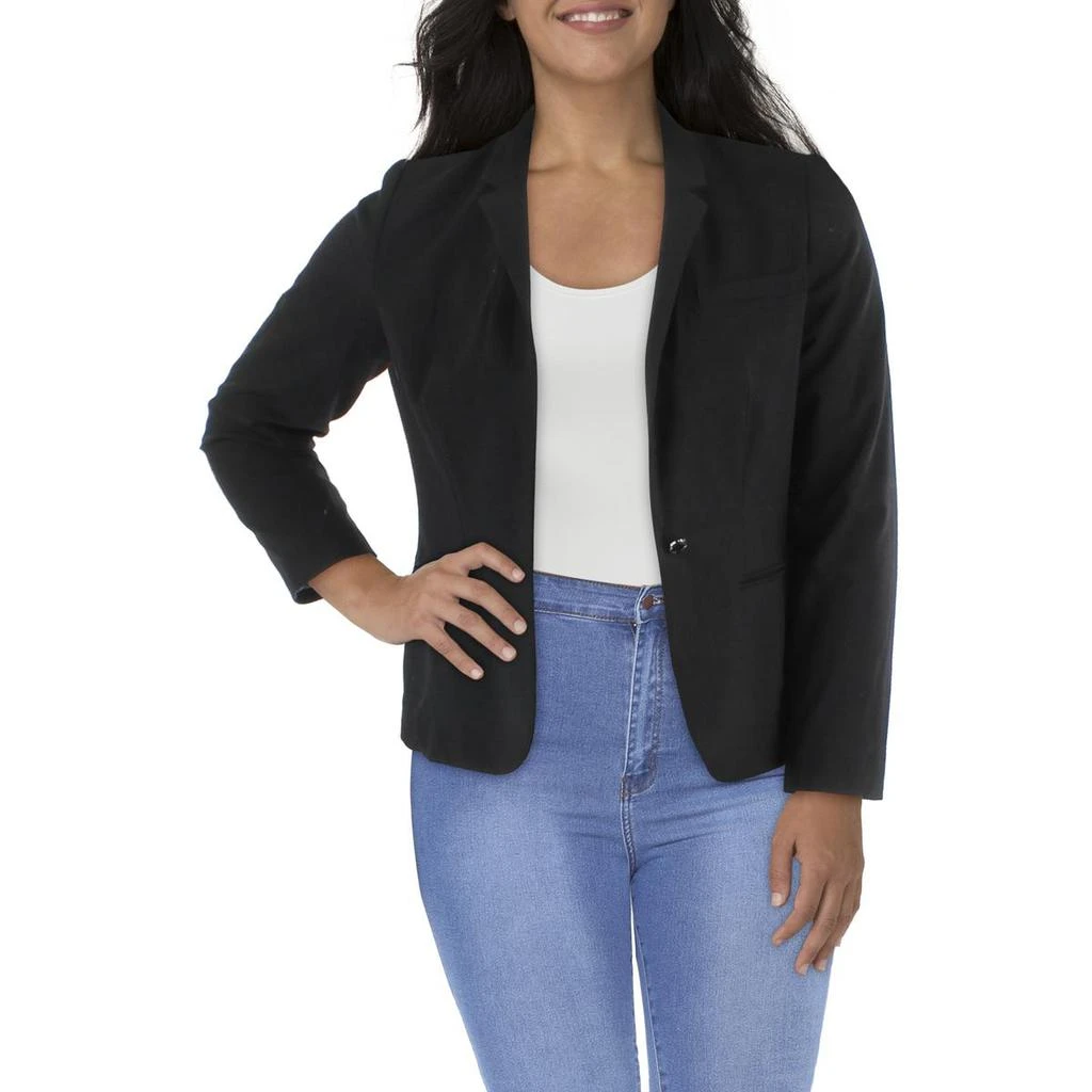Calvin Klein Petites Womens Pintuck Suit Separate One-Button Blazer 3