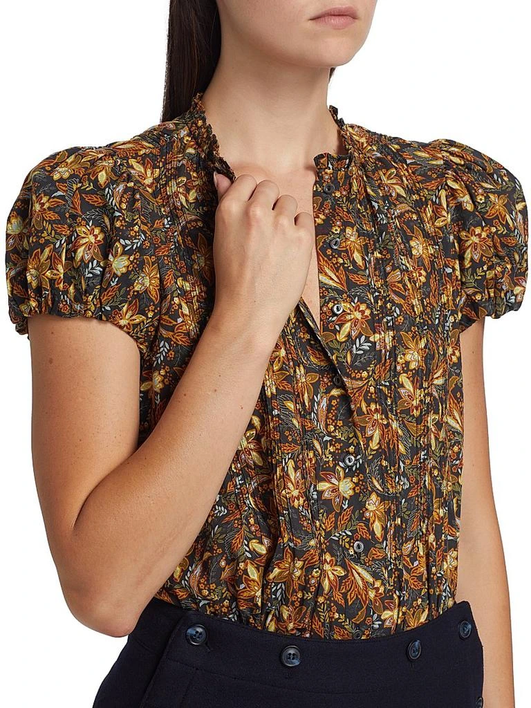 DÔEN Millie Floral Cotton Short-Sleeve Blouse 6