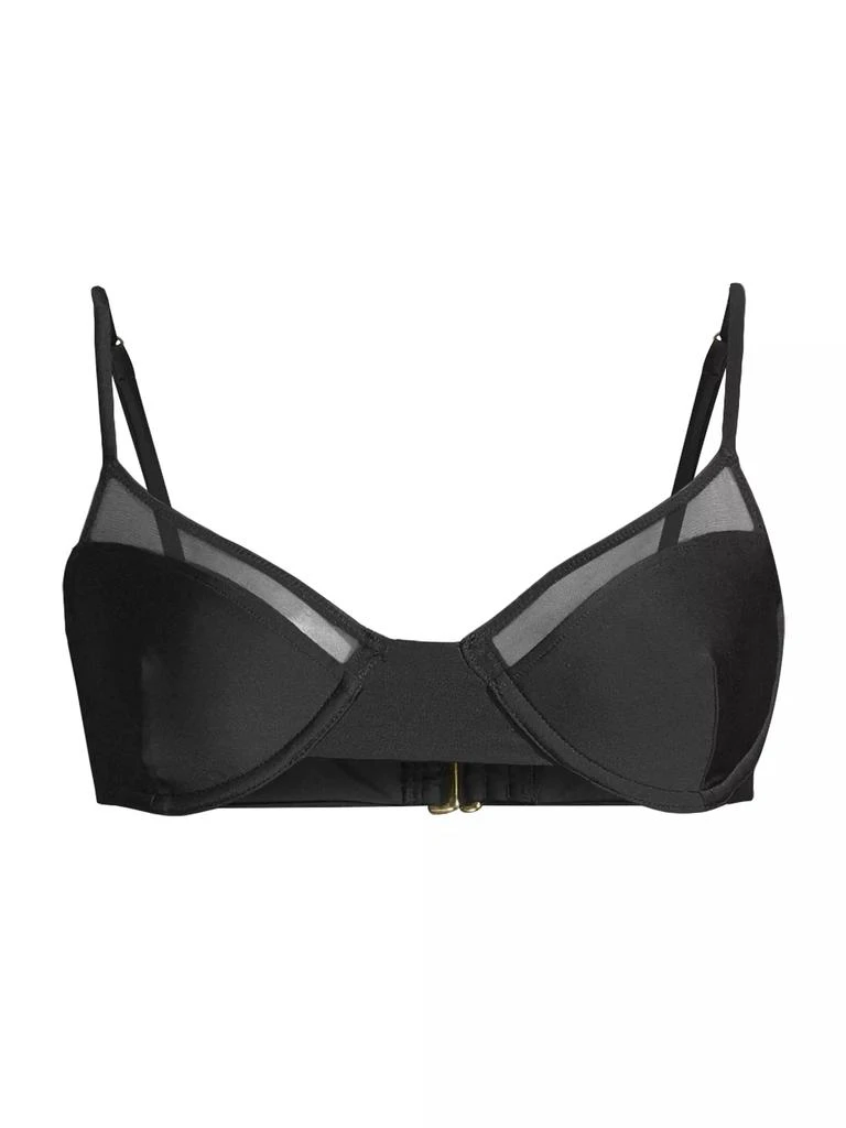 Ramy Brook Kai Mesh-Trimmed Underwire Bikini Top 1