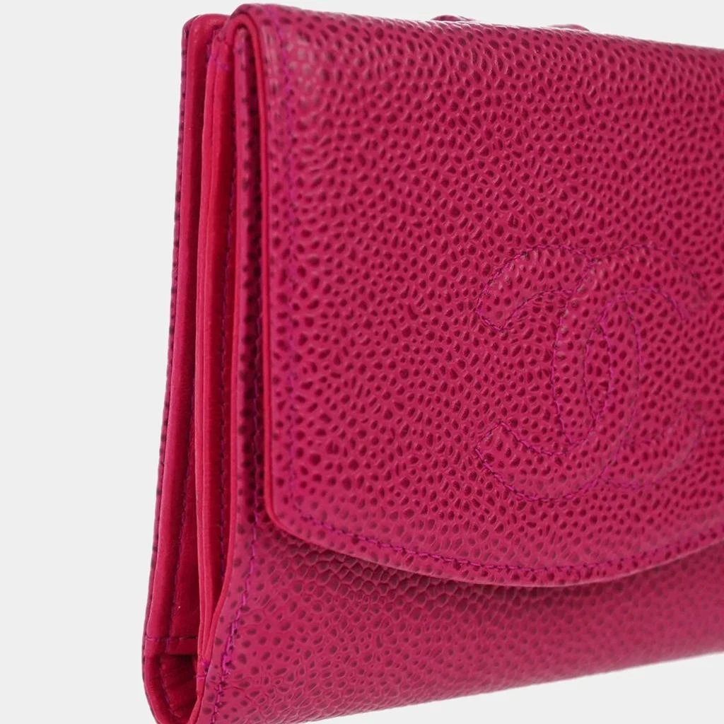 Chanel Chanel Pink Calfskin Bifold Wallet 7