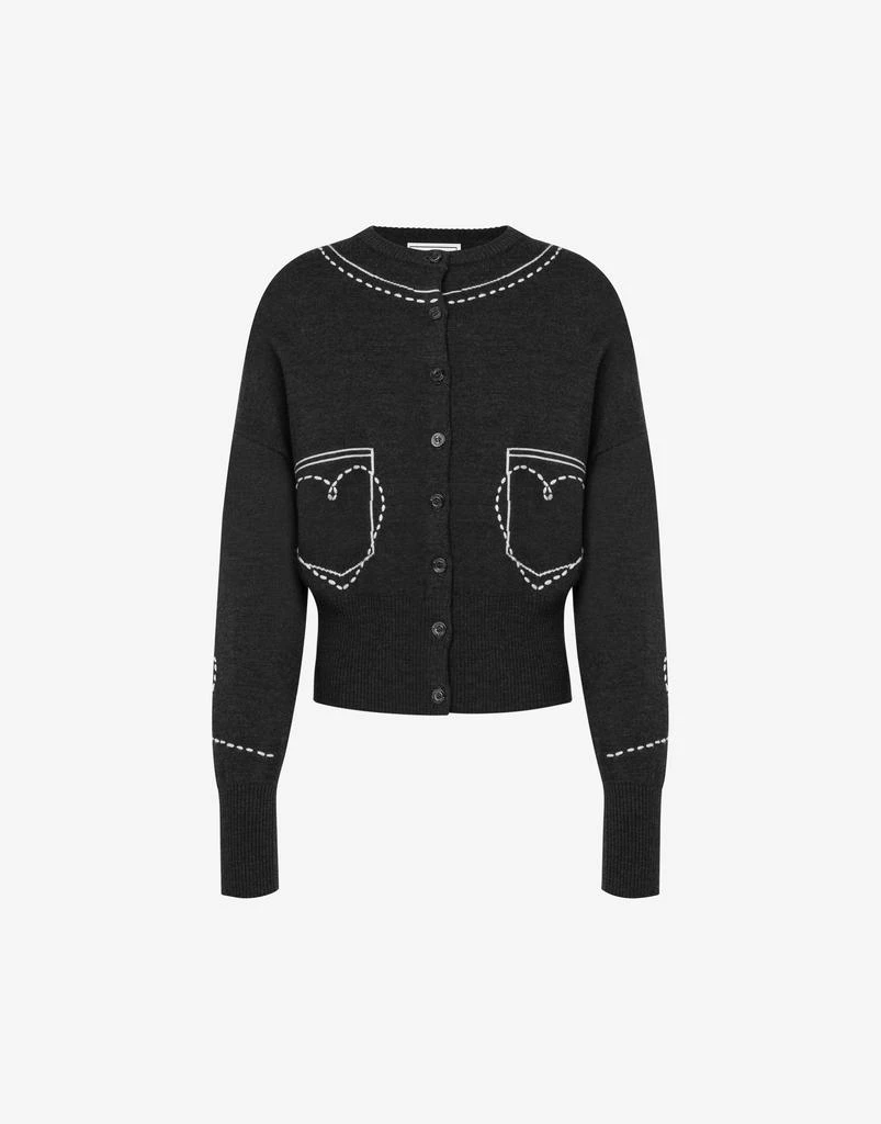 Moschino Jeans Heart Pockets Cardigan 1