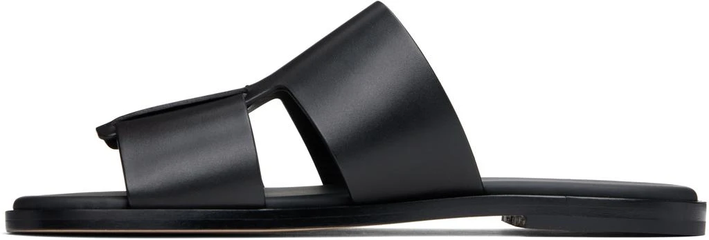 Hugo Boss Black Buffed Leather Sandals 3