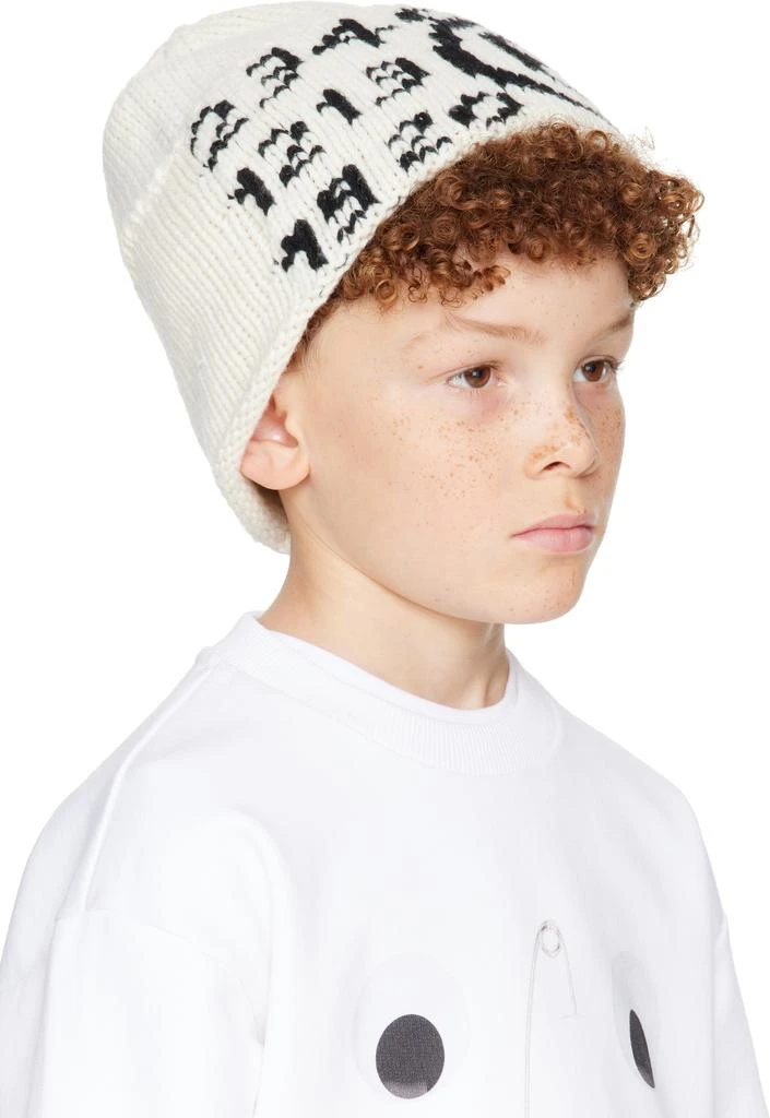 MM6 Kids Off-White Logo Beanie 2