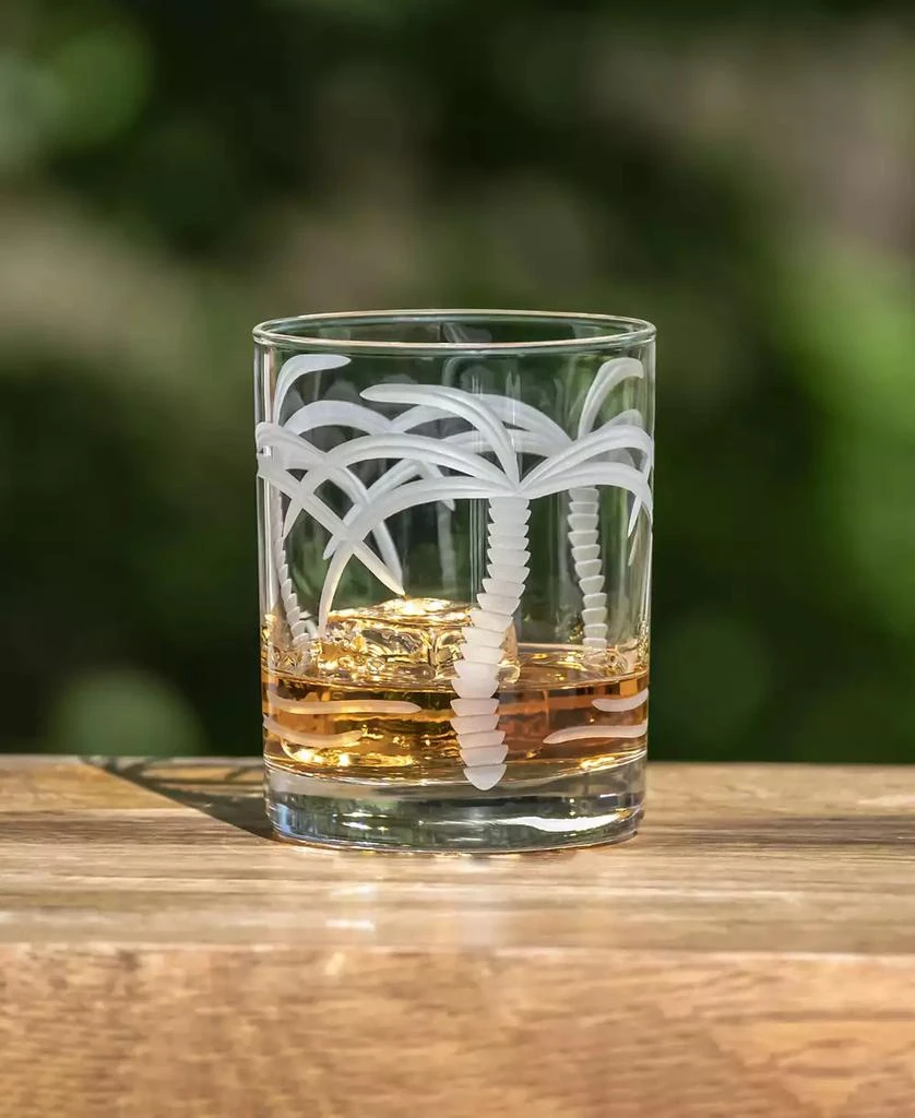 Rolf Glass Palm Tree Double Old Fashioned Glass 13oz - Set of 4 Glasses 4