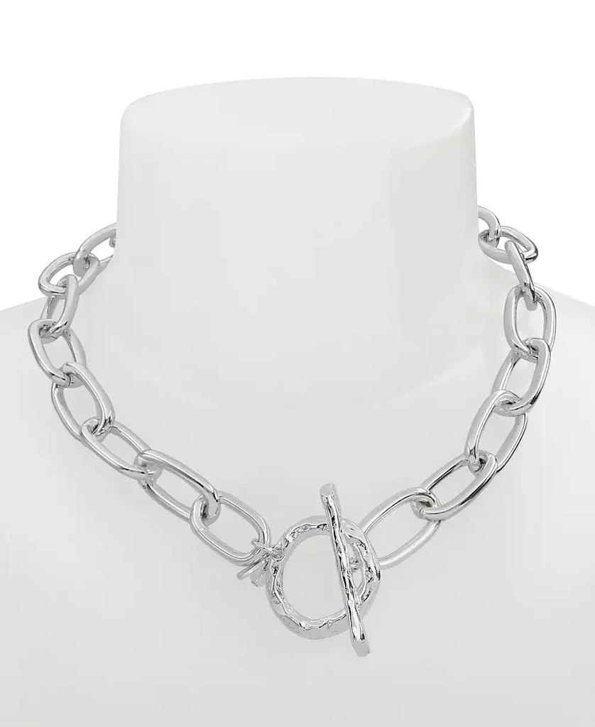 Robert Lee Morris Silver Textured Chain Collar Necklace 3