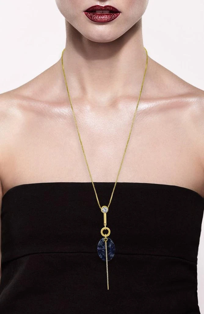JARDIN Crystal & Imitation Stone Y-Necklace 2