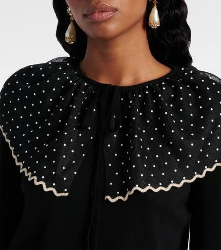 Valentino Tulle-trimmed wool sweater 4