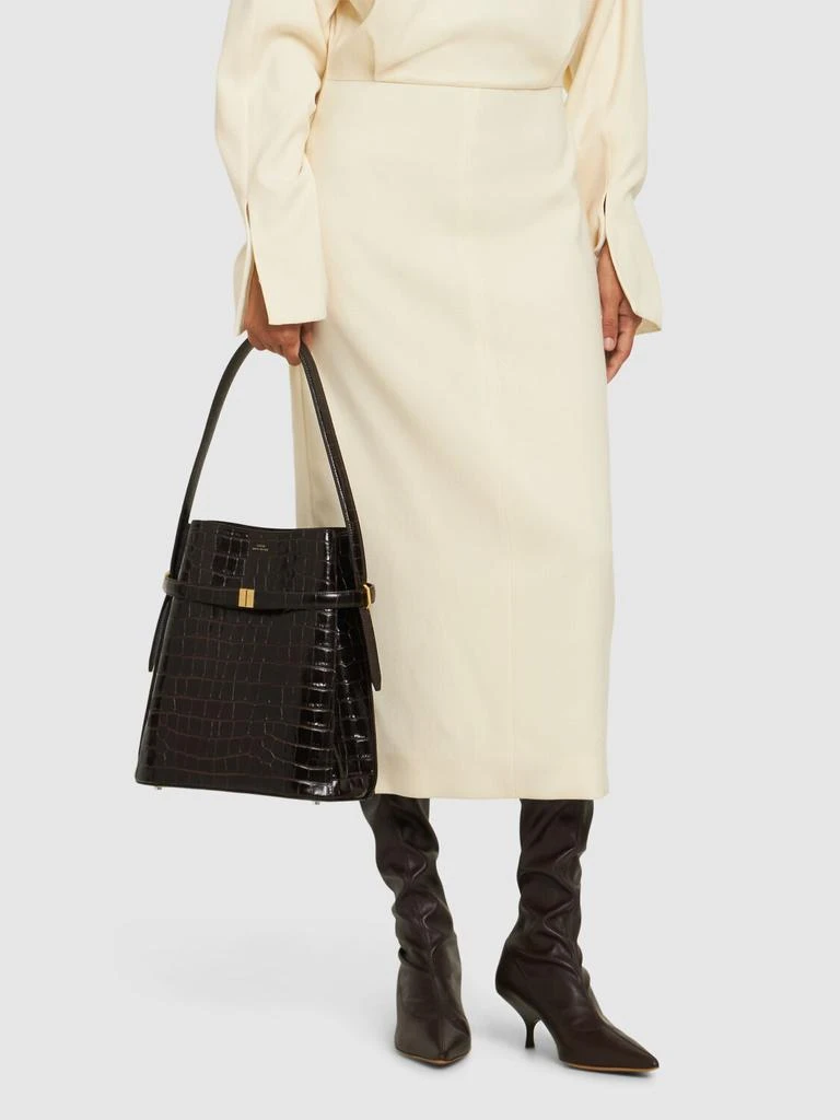 Totême Belted Croc Embossed Leather Bucket Bag 1
