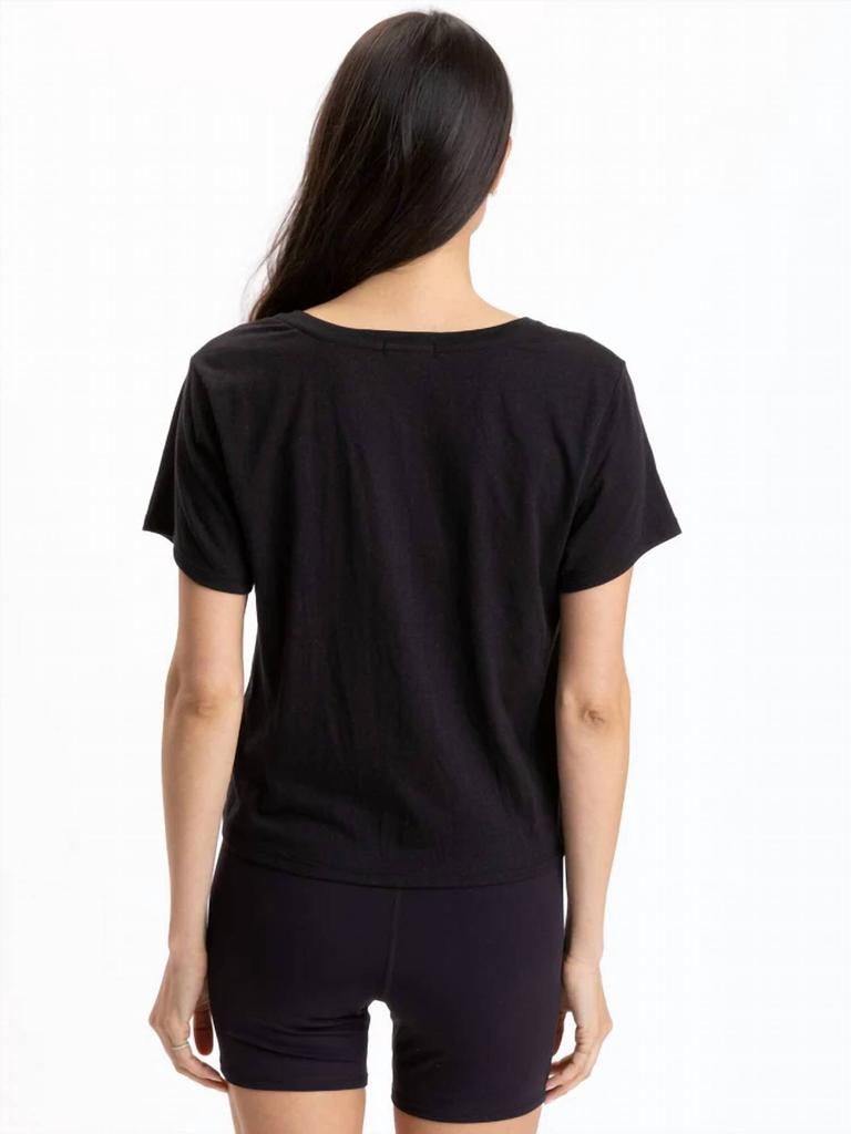 Threads for Thought Ada Triblend V-Neck Tee Top In Black