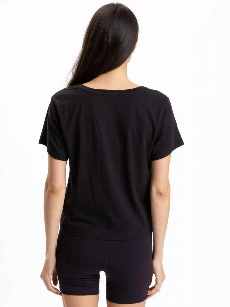 Threads for Thought Ada Triblend V-Neck Tee Top In Black 2