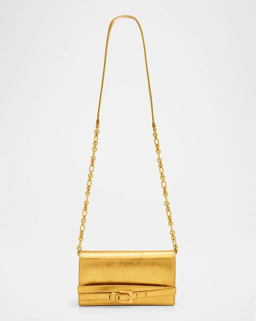 Balmain Anthem Belted Metallic Leather Crossbody Bag 1