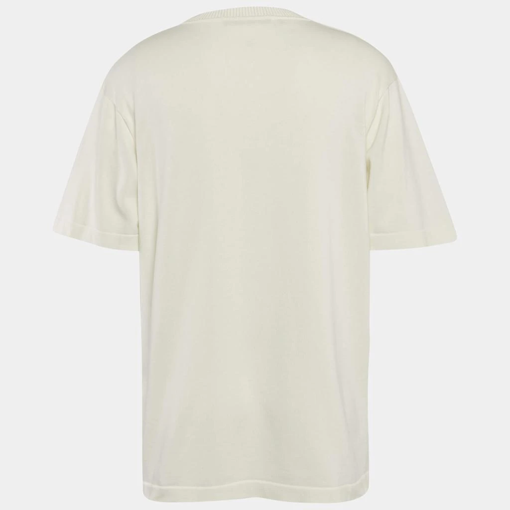 Louis Vuitton Louis Vuitton White Cotton Knit Signature Crewneck T-Shirt XL 2