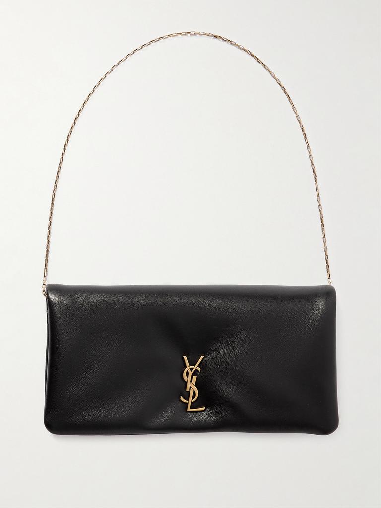 Yves Saint Laurent Calypso 带填充物纹理皮革迷你单肩包