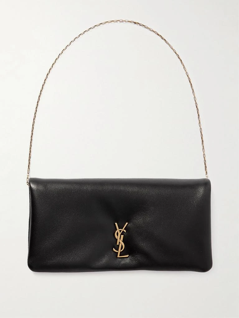 Yves Saint Laurent Calypso 带填充物纹理皮革迷你单肩包 1