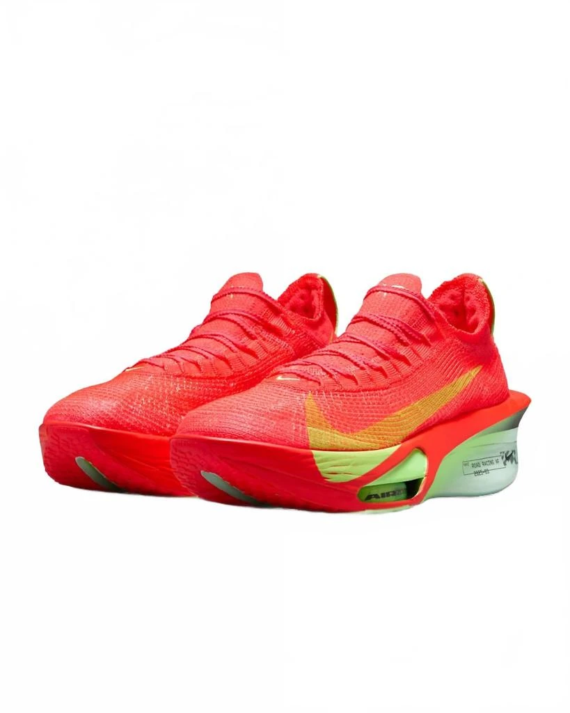 NIKE Men
s Alphafly 3 Shoes In Bright Crimson/cave Purple/lime Blast