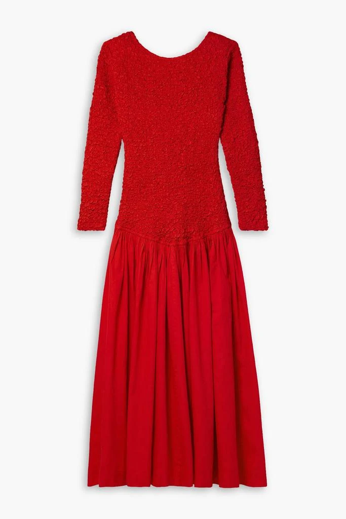 Mara Hoffman Mereba cotton-poplin and popcorn jersey midi dress 1