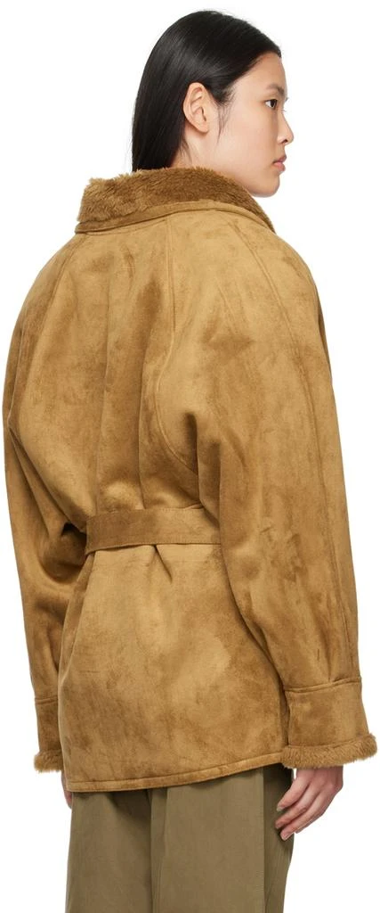 LVIR Tan Paneled Faux-Leather Coat 3