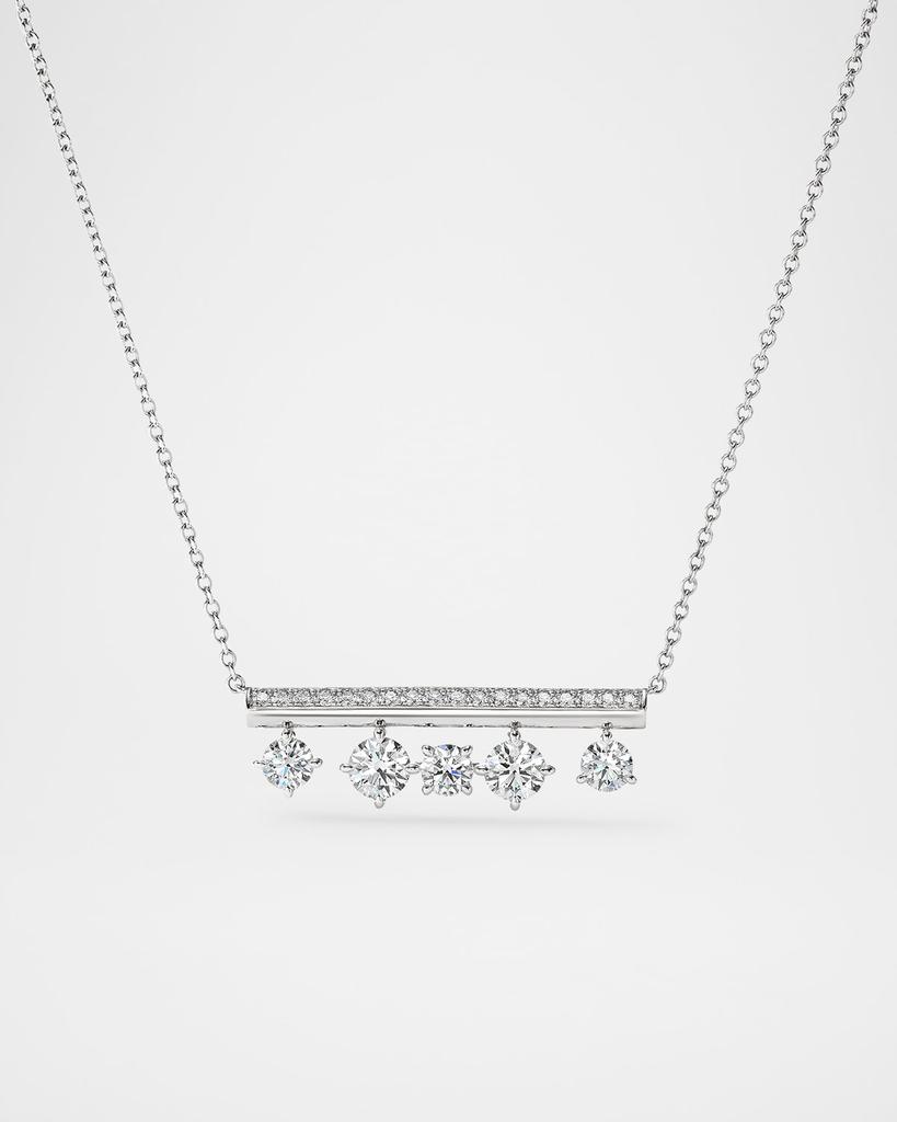 Hearts On Fire Barre 18K White Gold Pave Floating Diamond Pendant Necklace