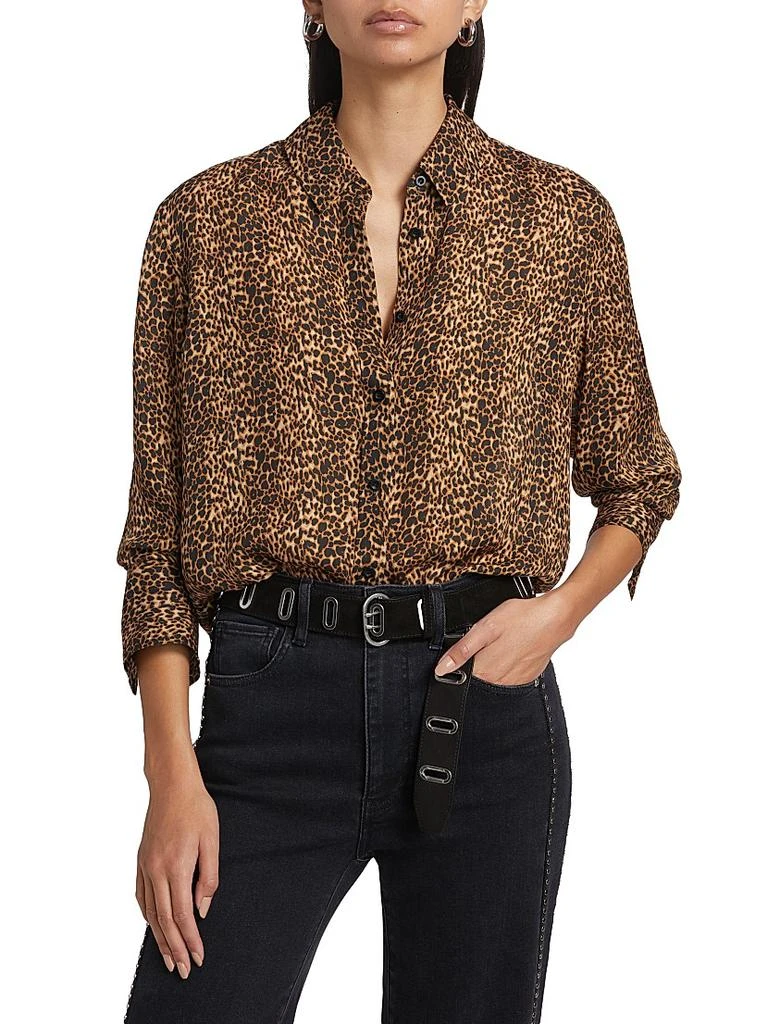 FRAME The Standard Leopard-Print Silk Shirt 3