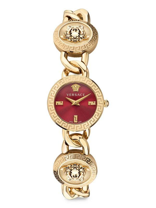 Versace Stud Icon 26MM IP Yellow Goldtone Stainless Steel Bracelet Watch 1