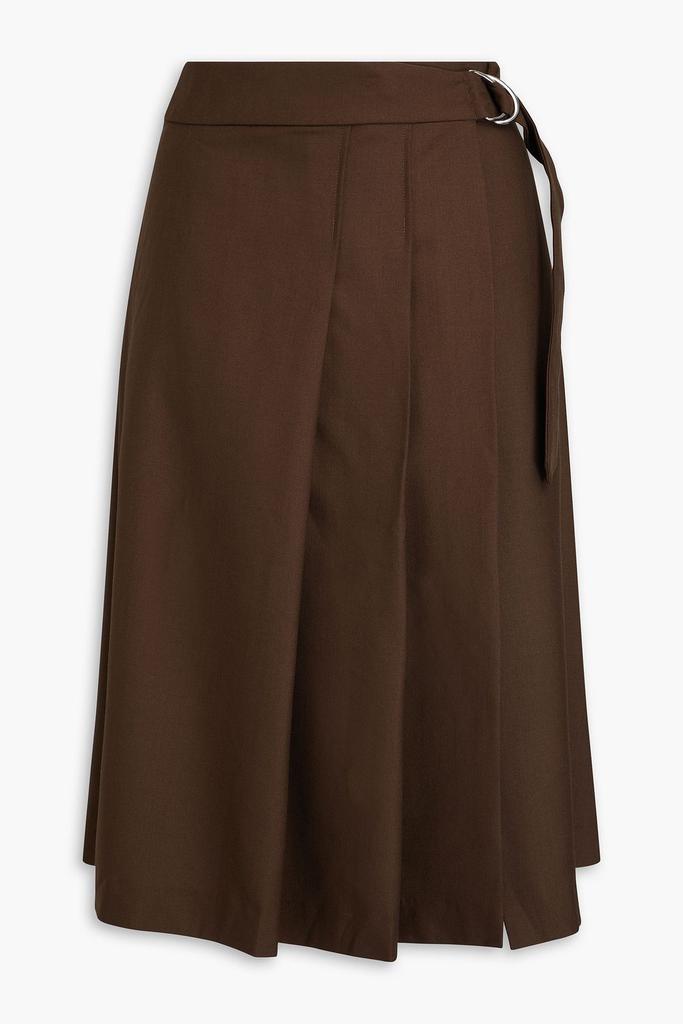 Officine Générale Calie pleated wool midi wrap skirt