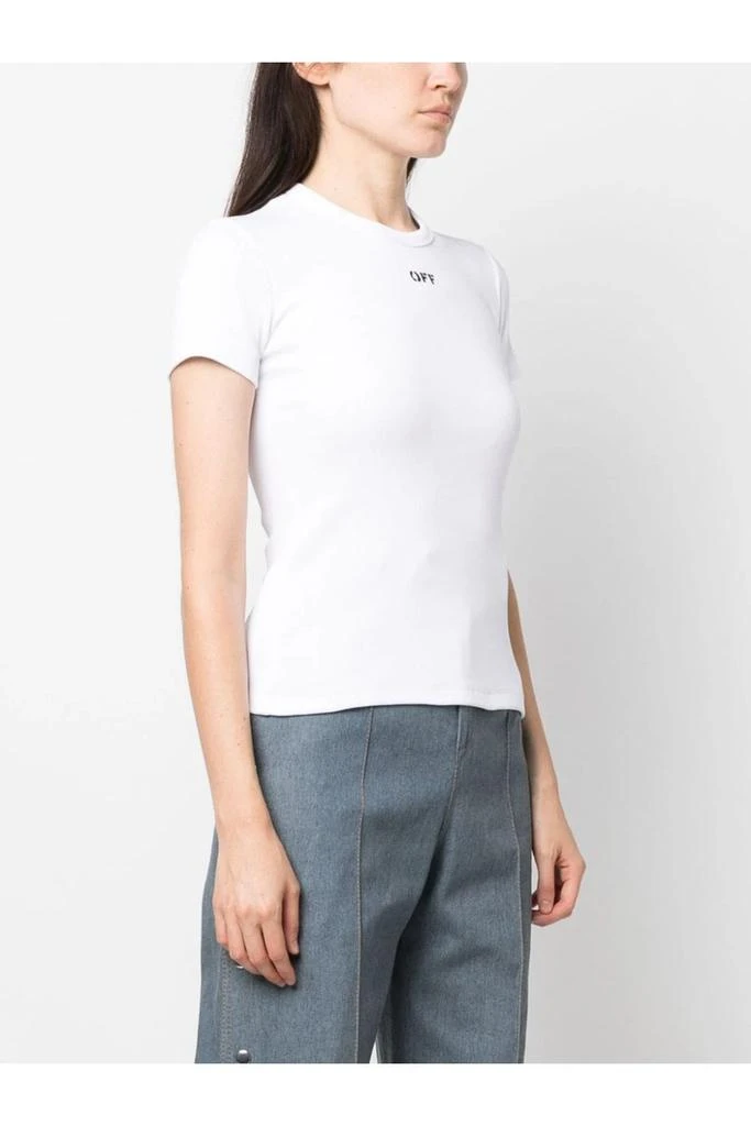 undefined Womens OFF Stamp Rib Tee White 3