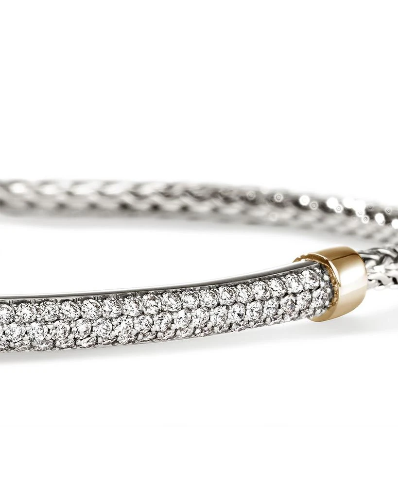 John Hardy 14K Yellow Gold 
Sterling Silver JH Essentials Diamond Pavé Chain Bracelet 4