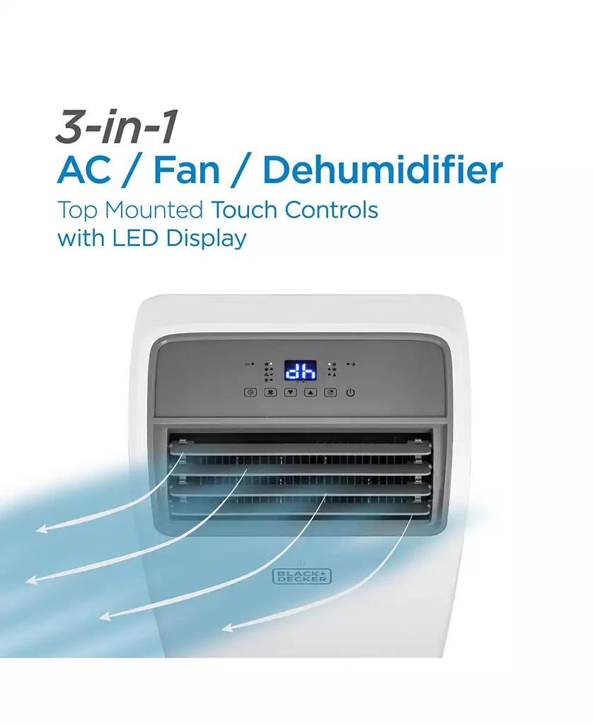 Black & Decker BLACK+DECKER Portable Air Conditioner, 8,150 BTU SACC/CEC (12,000 BTU ASHRAE 128) for Rooms Up To 550 Sq. Ft. 2