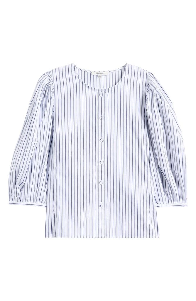 Madewell Puff-Sleeve Button-Up Top in Stripe 5