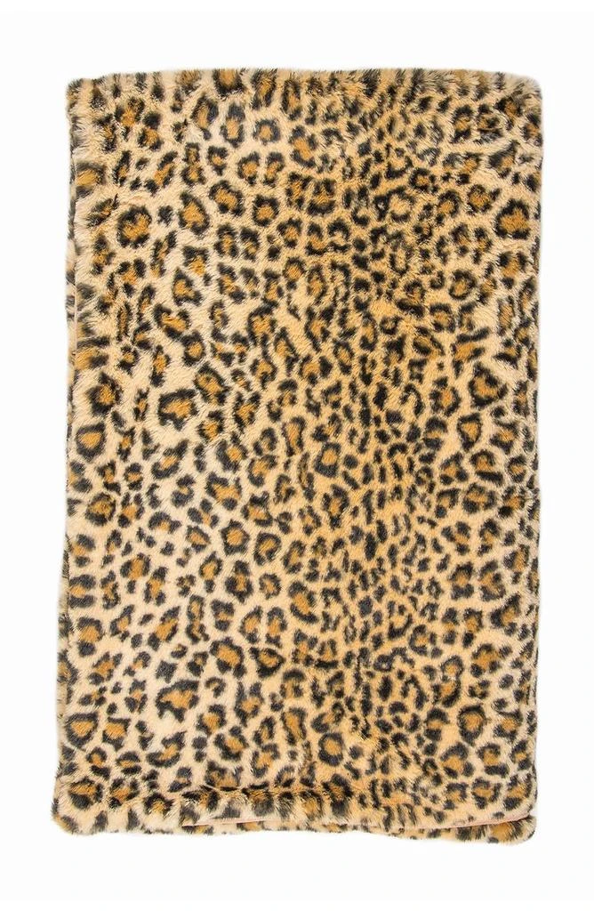LUXE Burke Leopard Print Faux Fur Throw - 50" x 60" 1