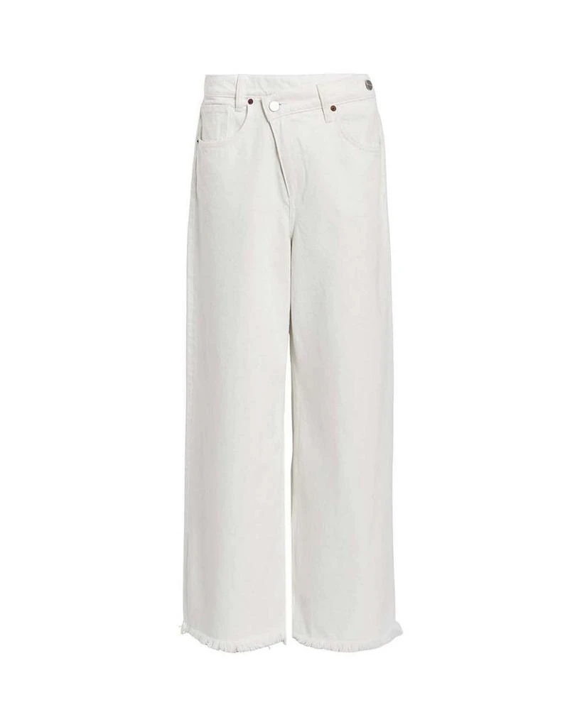 ALL SAINTS Aki High Rise Wide Leg Jeans in Chalk White 8