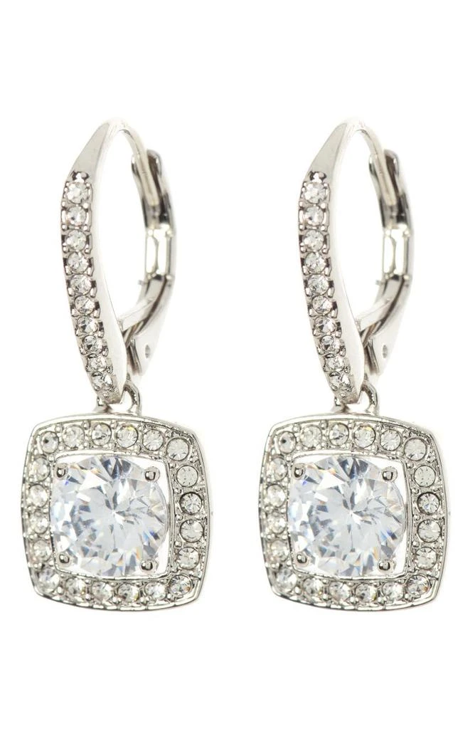 Nadri Square Halo CZ Drop Leverback Earrings 1