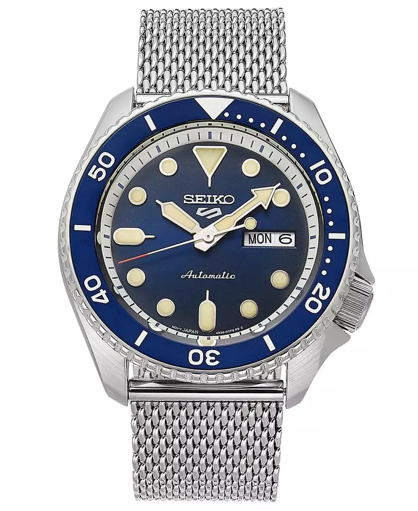Seiko Men's Automatic 5 Sports Stainless Steel Mesh Bracelet Watch 42.5mm 5