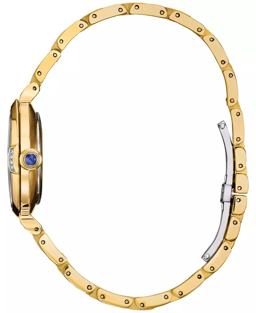 Citizen Eco-Drive Women's Princess Cinderella Diamond Accent Gold-Tone Stainless Steel Bracelet Watch 30mm Limited Edition Box Set