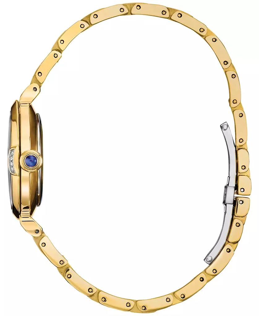 Citizen Eco-Drive Women's Princess Cinderella Diamond Accent Gold-Tone Stainless Steel Bracelet Watch 30mm Limited Edition Box Set 2