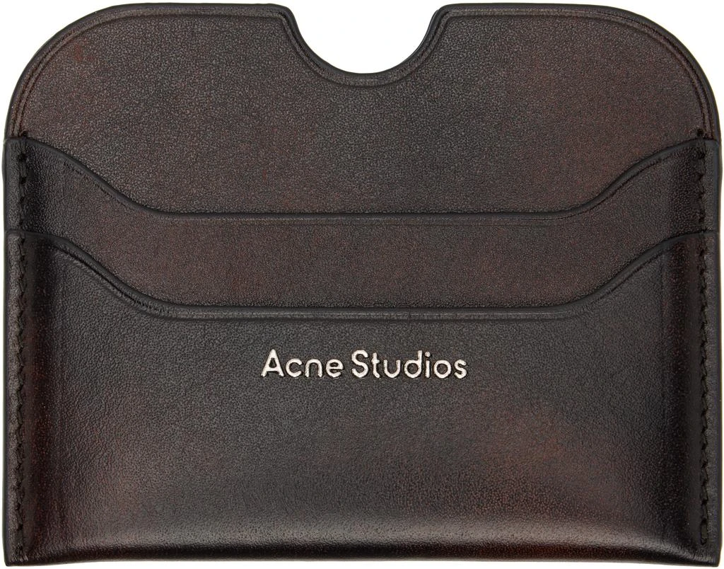 Acne Studios Brown Leather Card Holder