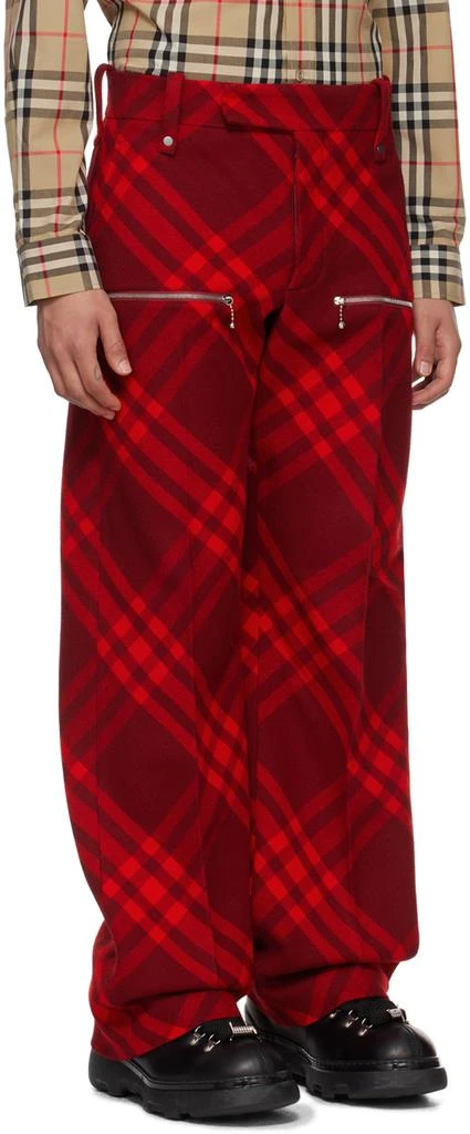 Burberry Red Check Trousers 2