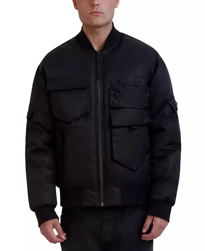 Karl Lagerfeld Paris Men's Flight Satin Bomber Jacket 1