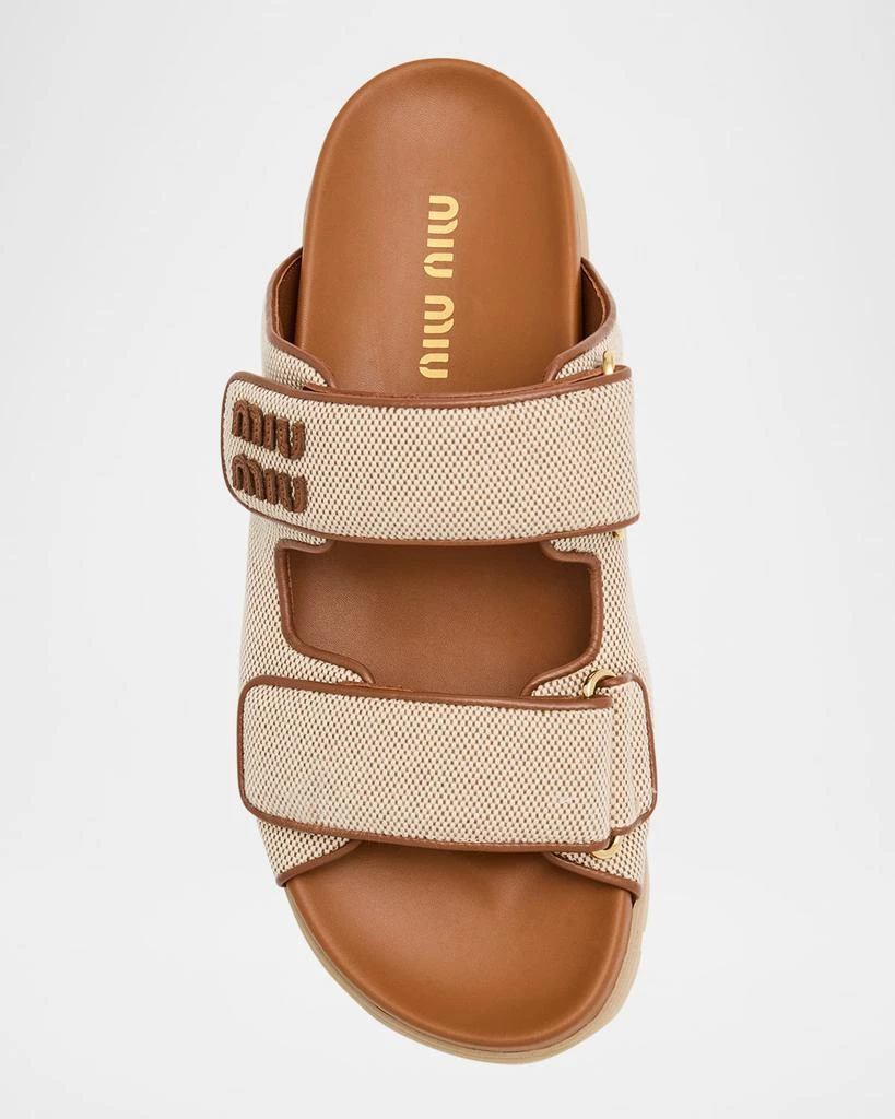 Miu Miu Canvas Dual-Grip Comfort Sandals 5