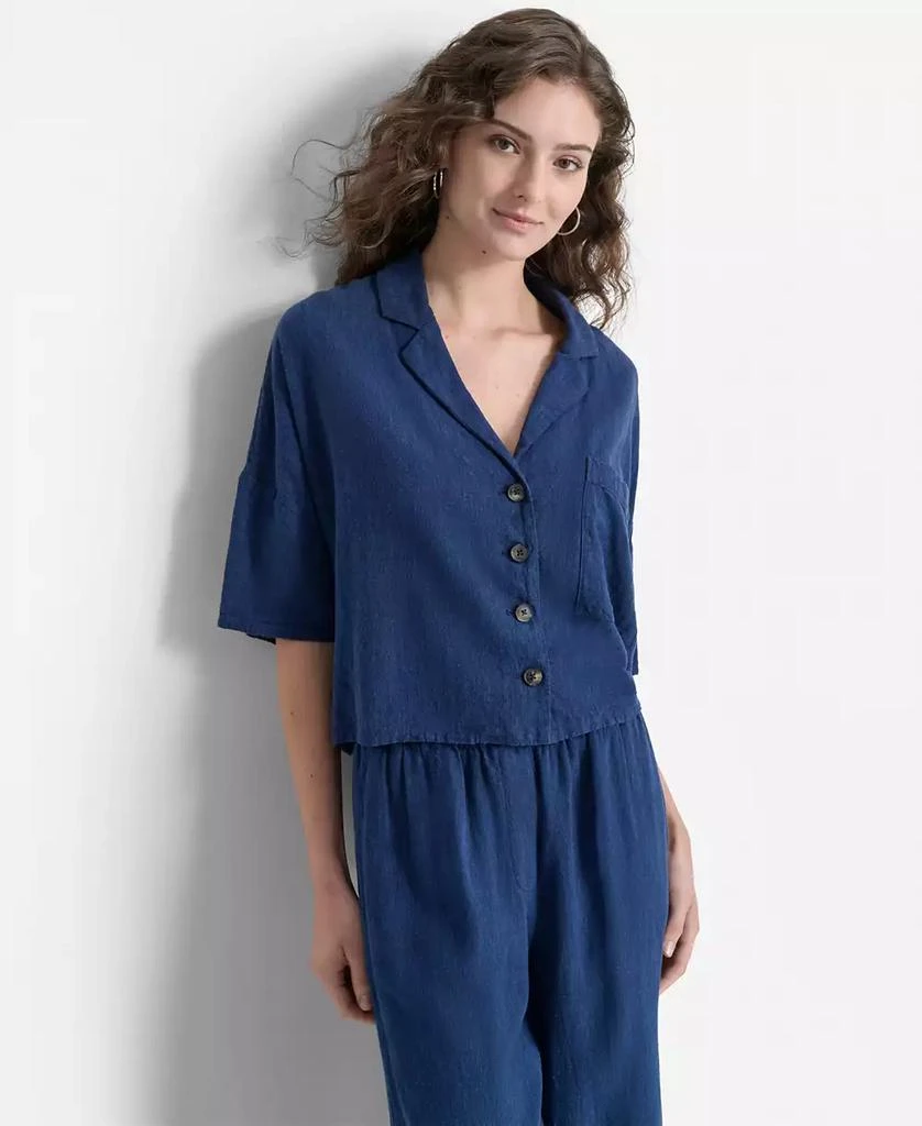 DKNY Women's Elbow-Sleeve Button-Front Shirt 1